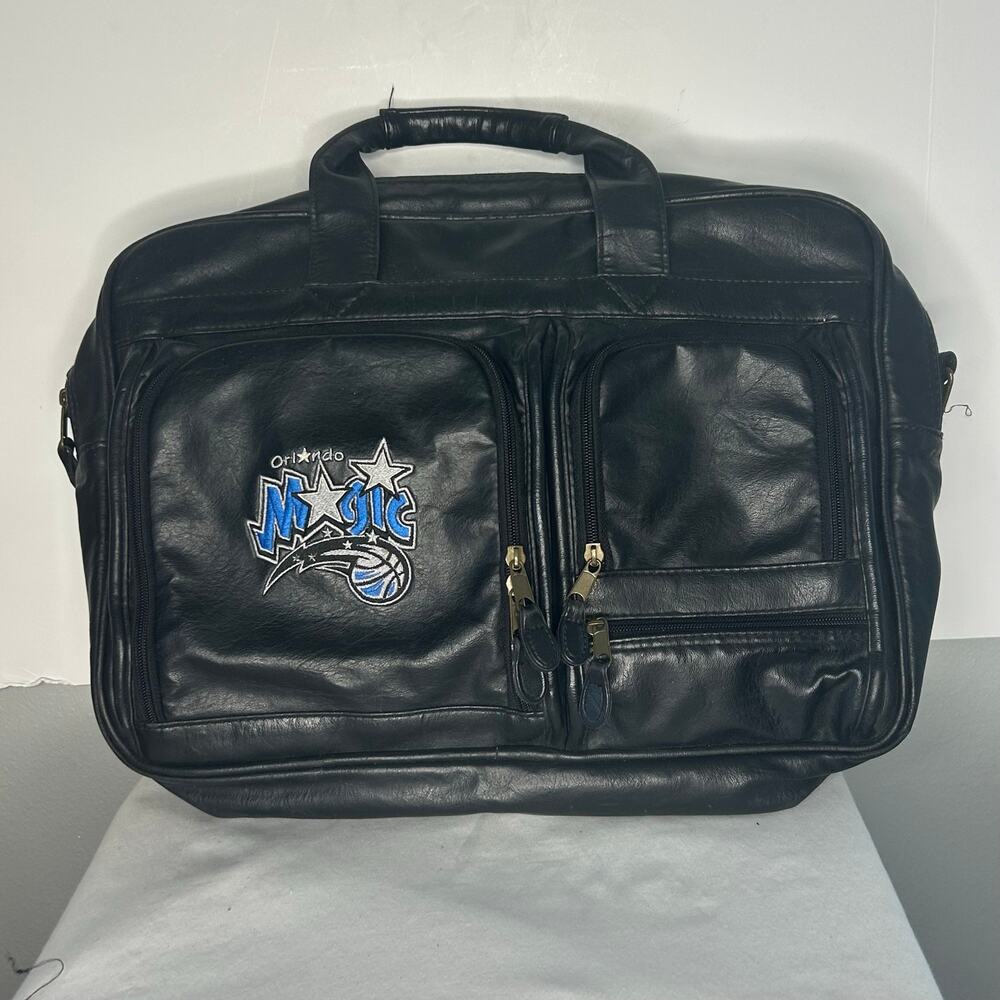Vintage Orlando Magic Leather Laptop Briefcase Bag NBA Embroidered